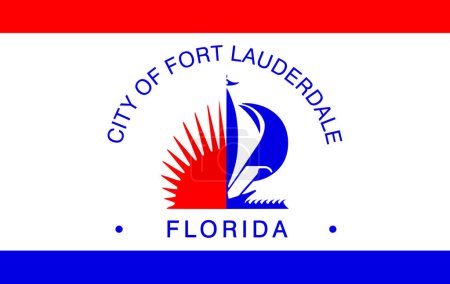 Téléchargez les illustrations : Le drapeau de la ville de Fort Lauderdale Floride USA - en licence libre de droit