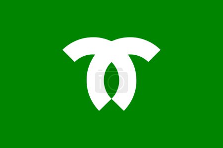 Ilustración de Ilustración vectorial de bandera de la ciudad de Kobe aislada sobre fondo. emblema símbolo de la ciudad de Kobe. Prefectura de Hyogo, bandera de la ciudad de Japón. - Imagen libre de derechos