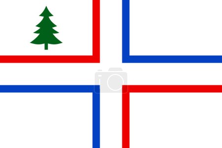 Illustration for Flag Drapeau des Huguenots du Maine - Royalty Free Image