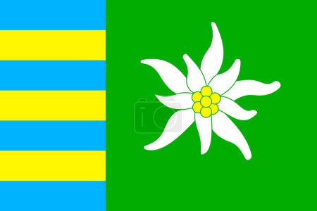 Ilustración de El de una bandera de Rakhiv raion - Imagen libre de derechos