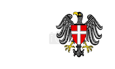 Illustration for Austria States Vienna Vector Flag Design Template. Vienna Flag for Independence Day. Grunge Vienna Flag - Royalty Free Image