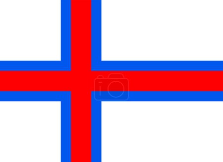 Illustration for The Faroe Islands flag represents a self-governing archipelago, part of the Kingdom of Denmark in Europe - Royalty Free Image