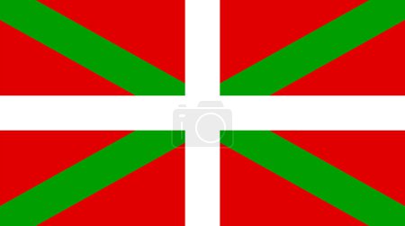 Illustration for Basque Country flag, region of Spain. Spanish province flag. Vector background of community of the Basque. - Royalty Free Image