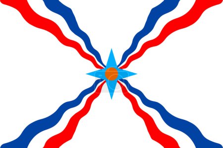 Ilustración de Bandera del pueblo asirio. vector archivo eps10. - Imagen libre de derechos