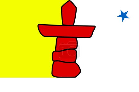 Téléchargez les illustrations : Le drapeau du territoire du Nunavut du Canada. Illustration vectorielle - en licence libre de droit