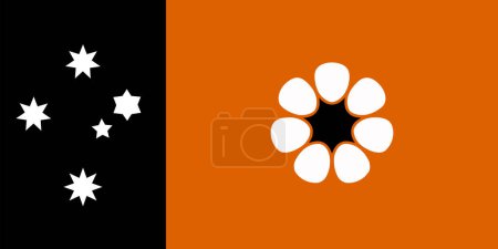 Illustration for Australian State and Territory Flags: Waving Fabric Flag of Northern Territory - Royalty Free Image