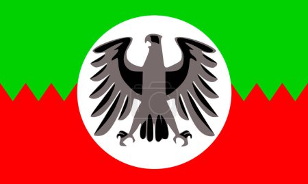 Flagge der Nordostkaukasischen Kaspischen Inseln. Flagge, die ethnische Gruppe oder Kultur, regionale Behörden repräsentiert. Kein Fahnenmast. Flugzeugkonstruktion, Layout