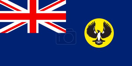 Illustration for Australian State and Territory Flags: Waving Fabric Flag of South Australia - Royalty Free Image