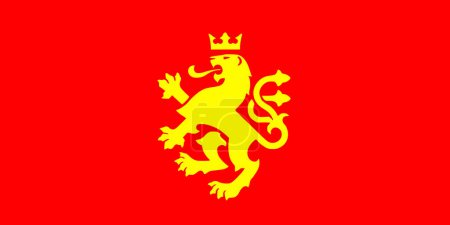 Nordmazedonien Nationalflagge (mazedonische Flagge) - Schwingende Hintergrund-Illustration. Hochdetailliertes realistisches 3D-Rendering