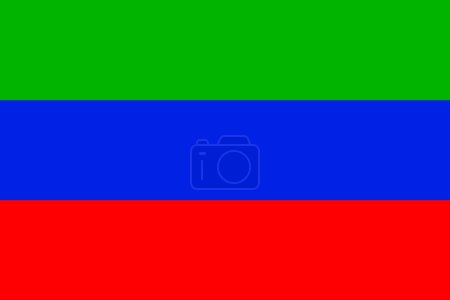 Die Nationalflagge von Dagestan Vektor Illustration. Flagge der Republik Dagestan mit genauen Farben und Proportionen