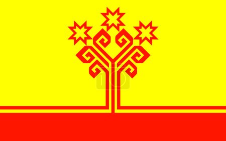 Chuvashia flag. The national flag of Chuvashia on a pole. The sign and symbol of the country.
