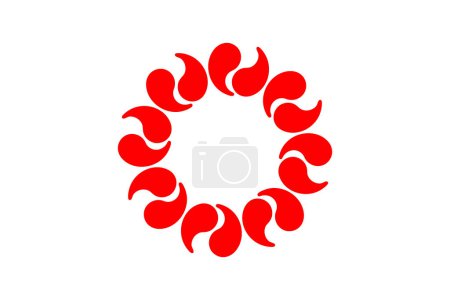 Prefectura Saitama bandera vector ilustración aislada. Japón símbolo de la prefectura.