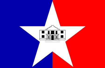 Ilustración de Bandera de San Antonio, Texas. Estados Unidos ondeando la colección de pancartas. Ilustración 3D - Imagen libre de derechos
