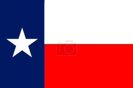 Ilustración de Bandera de Texas, colores oficiales y proporción correcta. Bandera Nacional de Texas. Ilustración vectorial. EPS10. - Imagen libre de derechos