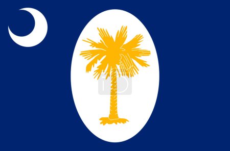 Ilustración de Vista superior de Carolina del Sur Enero de 1861, bandera de Estados Unidos, sin asta de bandera. Plano diseño de la bandera de fondo - Imagen libre de derechos