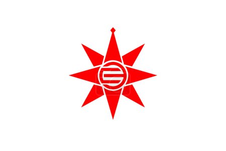 Yokosuka City Flag, Country Japan, Kanagawa Prefecture, Isolated On White Background