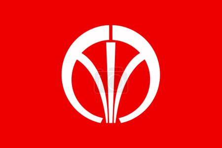 iizuka city flag, country japan, fukuoka-präfektur, nahaufnahme, 3d rendering