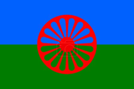 Vector. Icono. Bandera del pueblo romaní. Imagen.