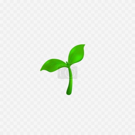 Keimling-Symbol. Grüne Pflanze. Niedliches kleines realistisches grünes Blatt. Vektor. Vektorillustration