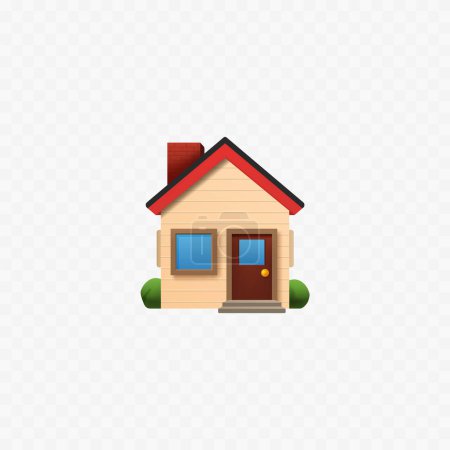 House icon. Home. Cute house building isolated on white. Vector