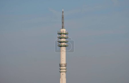 Photo for Broadcast antenna. 5G antenna. Communication facilities. Equipment for satellite connection. Satellite communication. - Royalty Free Image