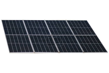 Téléchargez les photos : Panneaux solaires et énergies renouvelables dans le cadre de la construction de la maison. Des panneaux solaires sur un toit ont isolé des maquettes en gros plan. Plan rapproché du système photovoltaïque. - en image libre de droit
