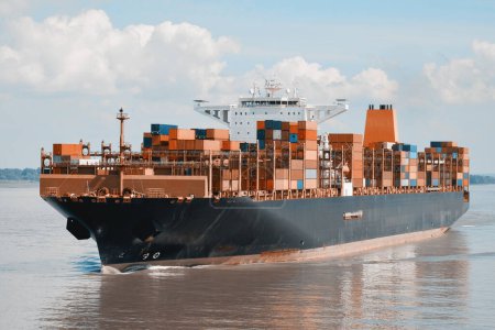 Container Freight Cargo Ship Vessel Underway