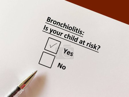 Photo for One is answering question about child infection. His child is at risk for bronchiolitis. - Royalty Free Image