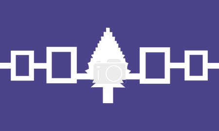 Illustration for Iroquois confederacy Indian flag vector illustration isolated, or Haudenosaunee flag is the flag used to represent the six nations of the Haudenosaunee. Symbol of native people in America. - Royalty Free Image