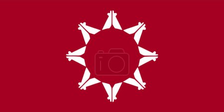 Téléchargez les illustrations : Illustration vectorielle du drapeau sioux isolée. Illustration vectorielle drapeau indien isolée. Symbole des autochtones en Amérique. Oglala flag nation, une réserve dans le nord des États-Unis. - en licence libre de droit