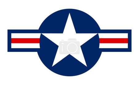 Téléchargez les illustrations : États-Unis d'Amérique Illustration vectorielle du ruban drapeau de l'armée de l'air isolée. Fier symbole militaire de l'aviation américaine. Armoiries nationales des soldats de l'aviation des États-Unis. Emblème d'avion patriotique. - en licence libre de droit