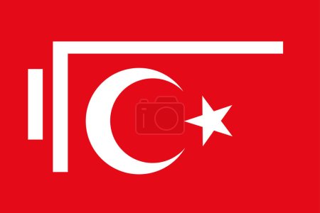 Illustration for Turkish Ottoman war flag vector illustration isolated. Ottoman symbol typically in use during the Balkan wars and First World War. - Royalty Free Image