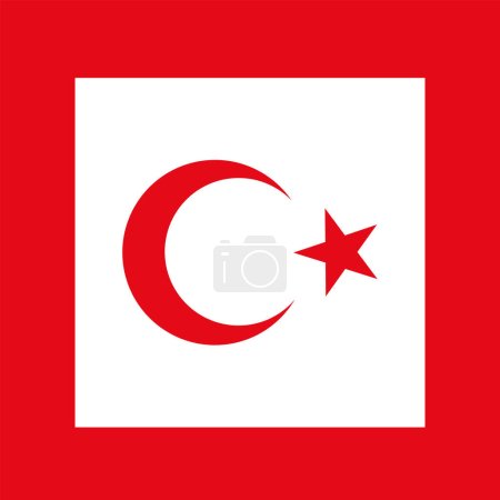 Illustration for Turkey armed forces ribbon army flag vector illustration isolated. Turkish national symbol military emblem. Coat of arms ground troops, navy, infantry, missile rocket forces, aviation. Half moon star. - Royalty Free Image