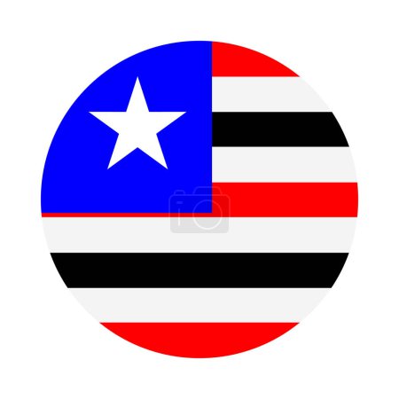 Ilustración de Circle badge Maranhao flag vector illustration isolated on white background. Brazil State symbol. Brasil districts emblem. South America territory. Maranhao emblem patriotic ribbon. - Imagen libre de derechos