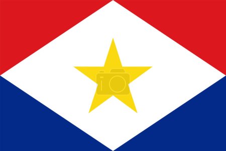 Illustration for Saba flag vector illustration, Netherlands territory, Caribbean territory. - Royalty Free Image