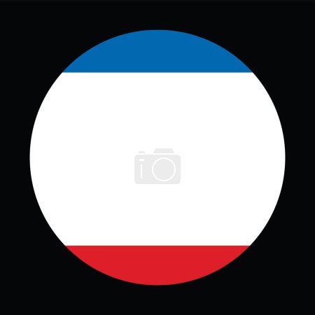 República Autónoma de Crimea ilustración vectorial bandera aislado en el fondo. Banner regional de Rusia. Circle Bandera de Crimea república Federación Rusa. Territorio disputado de Rusia y Ucrania símbolo.