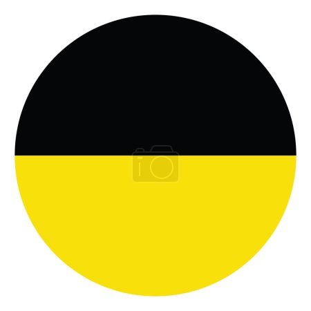 Ilustración de Insignia del círculo Baden Wurttemberg bandera vector ilustración aislada, Alemania. Provincia en Alemania. Emblema del botón. Roundel símbolo. - Imagen libre de derechos