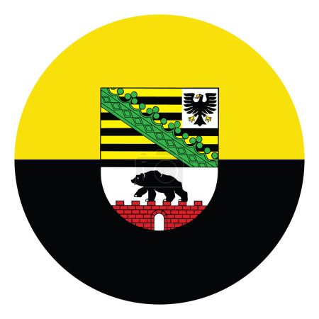 Illustration for Coat of arms of Saxony Anhalt flag vector illustration isolated. Germany state. Sachen Anhalt flag. Province in Germany is a landlocked federal state of Germany. Europe state territory in EU. - Royalty Free Image