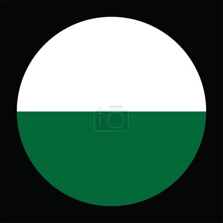 Badge circle Saxony flag vector illustration isolated on black background. Germany province. Sachsen flag national symbol. Europe territory.