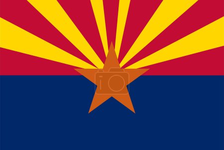 Illustration vectorielle drapeau Arizona isolée. États-Unis d'Amérique. symbole national.