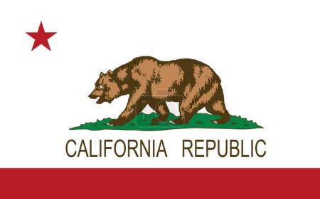 California flag vector illustration isolated. United states of America. National symbol of California. USA country.