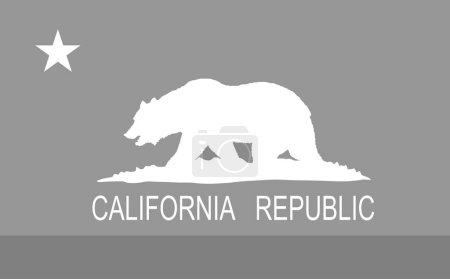 Ilustración de Ilustración de silueta de vector de bandera de California aislada. Estados Unidos de América. Símbolo nacional de California. Estados Unidos. - Imagen libre de derechos