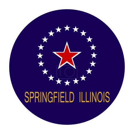 Téléchargez les illustrations : Insigne de cercle Illustration vectorielle du drapeau City Springfield isolée sur fond blanc. Button Springfield Roundel, capitale de l'État de l'Illinois. Symbole de ville USA. emblème de ville des États-Unis d'Amérique. - en licence libre de droit