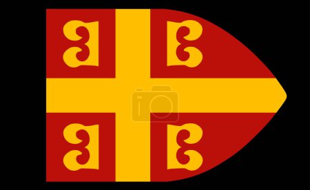 Ilustración de Ilustración vectorial de bandera bizantina aislada. Símbolo de bandera del Imperio Romano Oriental. - Imagen libre de derechos