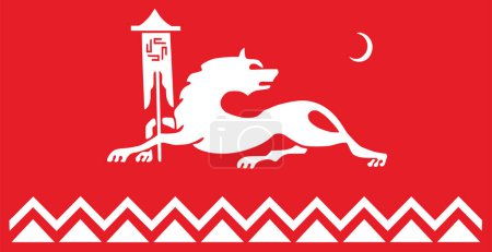 Illustration for Northeast Caucasian Caspian Avars flag vector illustration isolated. Flag representing historical ethnic group or culture, regional authorities. - Royalty Free Image