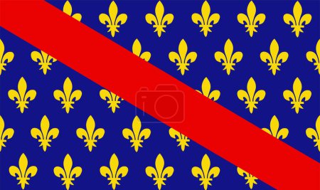 Téléchargez les illustrations : France province historique Bourbonnais drapeau vecteur illustration isolé. - en licence libre de droit