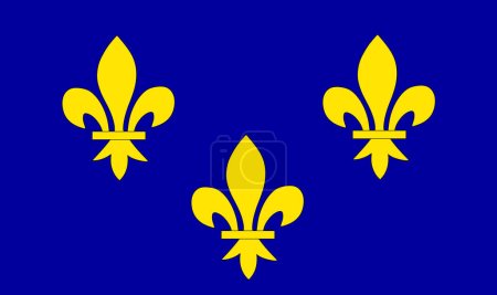 Illustration for Historical province Ile De France  flag vector illustration isolated. - Royalty Free Image