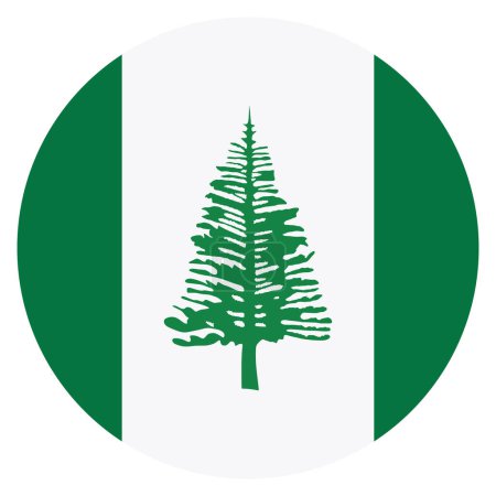 Circle badge Norfolk Island Flag button vector illustration isolated. Roundel Norfolk emblem banner.