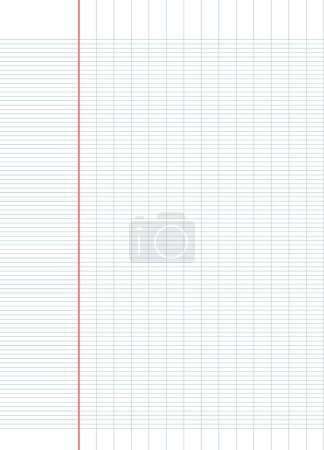 Illustration for French ruled notebook paper grid. Seyes lined paper for handwriting. vector ruled sheet - Royalty Free Image
