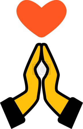 Illustration for Thank you icon, prayer, meditation, or a gesture of respect - Royalty Free Image